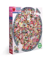 Eeboo Piece and Love Women March 500 Piece Round Circle Jigsaw Puzzle Set