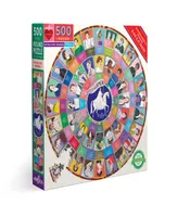 Eeboo Piece Love Votes for Women 500 Piece Round Circle Jigsaw Puzzle Set