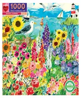 Eeboo Piece and Love Seagull Garden 1000 Piece Rectangular Adult Jigsaw Puzzle Set