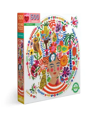 Eeboo Piece and Love Positivity 500 Piece Round Circle Jigsaw Puzzle