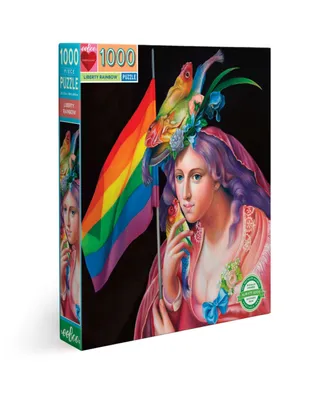 Eeboo Piece and Love Liberty Rainbow 1000 Piece Square Adult Jigsaw Puzzle Set