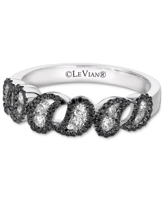 Le Vian Exotics Vanilla Diamond (1/3 ct. t.w.) & Blackberry Diamond (1/4 ct. t.w.) Statement Ring in 18k White Gold