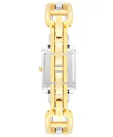 Anne Klein Women's Silver-Tone Alloy with Gold-Tone Alloy Open Link Bracelet Watch, 33mm