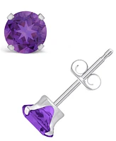 Macy's Gemstone Stud Earrings 10k White Gold