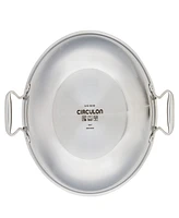 Circulon Clad Stainless Steel 14" Induction Wok with Glass Lid and Hybrid Steelshield and Non-stick Technology