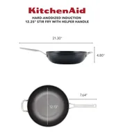 KitchenAid Hard-Anodized Aluminium 12.25" Induction Non-stick Wok with Helper Handle
