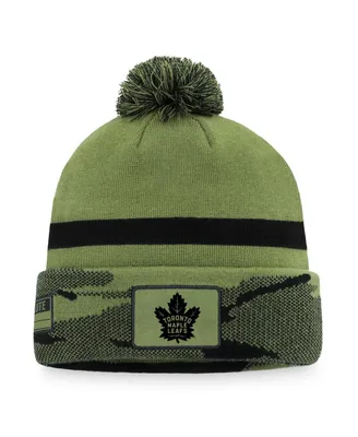 Men's Fanatics Camo Toronto Maple Leafs Military-Inspired Appreciation Cuffed Knit Hat with Pom