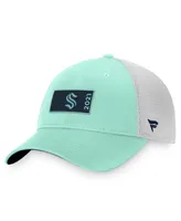 Men's Fanatics Light Blue, White Seattle Kraken Authentic Pro Rink Trucker Snapback Hat