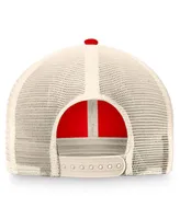 Men's Fanatics Red, Tan Chicago Blackhawks Original Six Mesh Snapback Hat