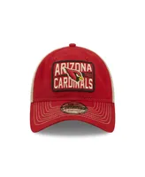 Men's New Era Cardinal and Natural Arizona Cardinals Devoted Trucker 9TWENTY Snapback Hat