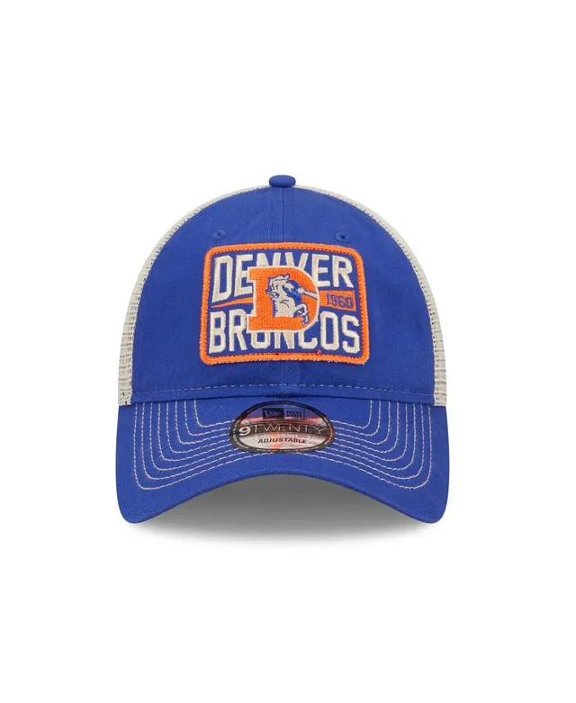 Men's New Era White/Royal Denver Broncos Historic Logo Splatter 9FIFTY  Snapback Hat