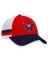 Men's Fanatics Red, Navy Washington Capitals Breakaway Striped Trucker Snapback Hat