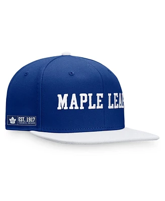 Men's Fanatics Blue, White Toronto Maple Leafs Iconic Color Blocked Snapback Hat