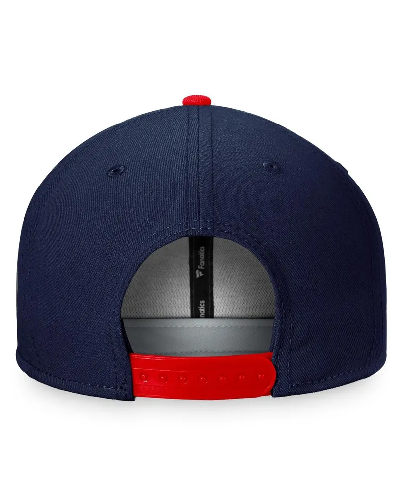 Men's Fanatics Navy, Red Columbus Blue Jackets Iconic Color Blocked Snapback Hat