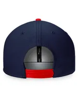 Men's Fanatics Navy, Red Columbus Blue Jackets Iconic Color Blocked Snapback Hat