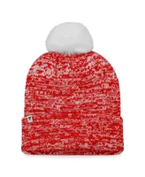 Women's Fanatics Red Washington Capitals Glimmer Cuffed Knit Hat with Pom