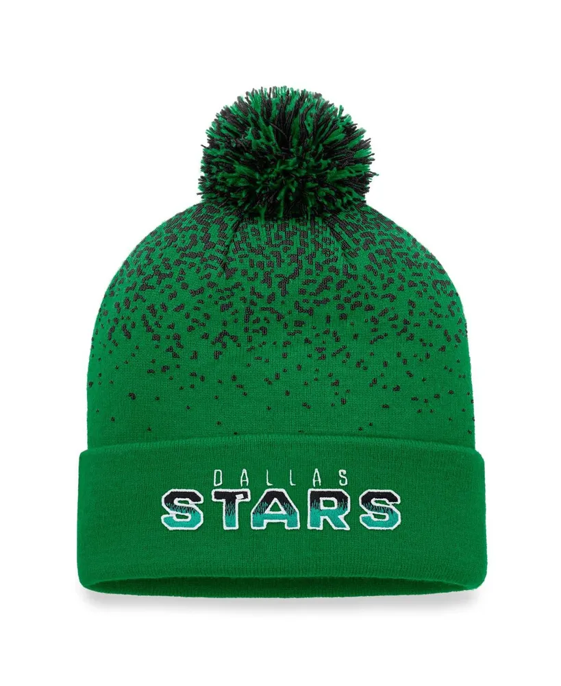 Men's Fanatics Kelly Green Dallas Stars Iconic Gradient Cuffed Knit Hat with Pom