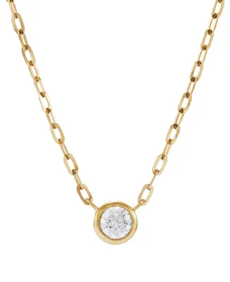 Diamond Bezel Solitaire Pendant Necklace (1/4 ct. t.w.) in 14k Gold, 16" + 2" extender