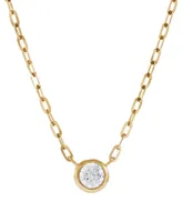 Diamond Bezel Solitaire Pendant Necklace (1/4 ct. t.w.) in 14k Gold, 16" + 2" extender