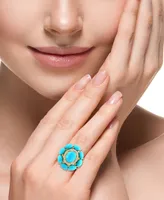 Effy Turquoise & Diamond (1/10 ct. t.w.) Halo Ring in 14k Gold