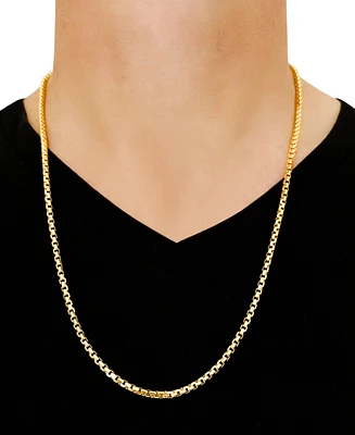 Large Rounded Box-Link 26" Chain Necklace (3.5mm) in 14k Gold