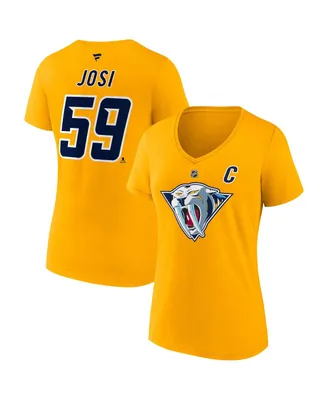 Women's Fanatics Roman Josi Yellow Nashville Predators Special Edition 2.0 Name and Number V-Neck T-shirt