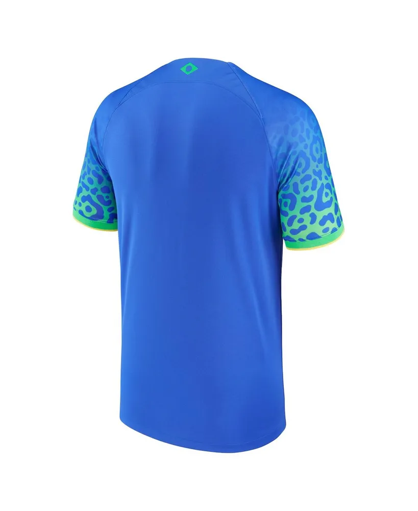 Men's Nike Blue Brazil National Team 2022, 23 Away Breathe Stadium Replica Blank Jersey