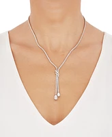 Arabella Cubic Zirconia Lariat Necklace in Sterling Silver