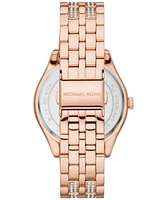 Michael Kors Women's Harlowe Three-Hand Rose Gold-Tone Stainless Steel Bracelet Watch, 38mm