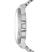 Michael Kors Women's Lennox Three-Hand Silver-Tone Stainless Steel Bracelet Mesh Watch, 37mm