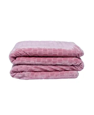 JoJo Modern Pets Family Textured Luxury Sherpa Pet Blankets (50" x 60") - Baby Pink