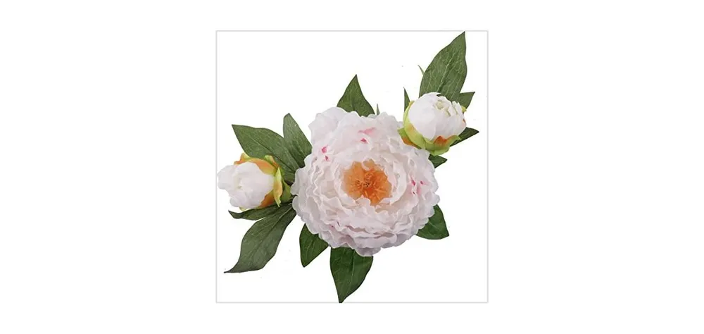 Lifelike Peony Silk Arrangement in Vase: Elegant Decor