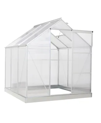 Outsunny 6' x 6' Outdoor Walk-in Polycarbonate Greenhouse Kit, Garden