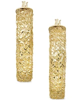 Textured Weave Small Hoop Earrings in 10k Gold, 20mm