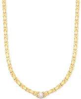 Cultured Freshwater Pearl (9mm) 18" Collar Necklace in 14k Gold-Plated Sterling Silver