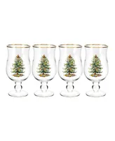 Spode Christmas Tree Tulip Glasses, Set of 4