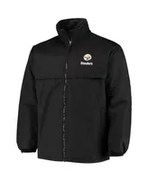 Men's Dunbrooke Black Pittsburgh Steelers Triumph Fleece Full-Zip Jacket