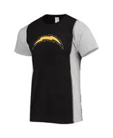 Men's Refried Apparel Black, Heathered Gray Los Angeles Chargers Split T-shirt