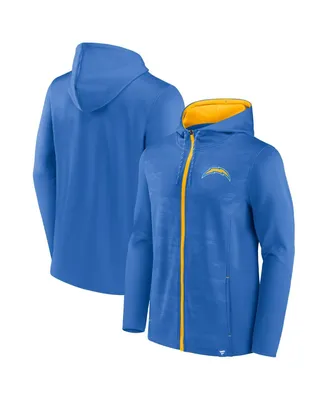 Men's Fanatics Powder Blue, Gold Los Angeles Chargers Ball Carrier Full-Zip Hoodie