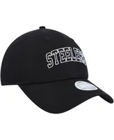 Women's New Era Black Pittsburgh Steelers Collegiate 9TWENTY Adjustable Hat