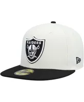 Men's New Era Cream and Black Las Vegas Raiders Chrome Collection 59FIFTY Fitted Hat