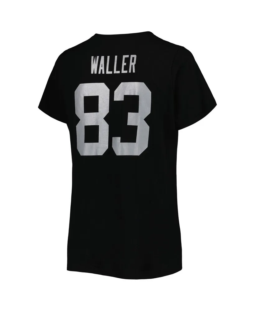 Women's Fanatics Darren Waller Black Las Vegas Raiders Plus Size Player Name and Number V-Neck T-shirt