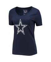 Women's Fanatics Dak Prescott Navy Dallas Cowboys Player Icon Name and Number V-Neck T-shirt