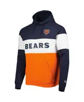 Men's New Era Orange Chicago Bears Colorblock Current Pullover Hoodie