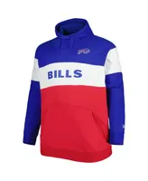 Men's New Era Red Buffalo Bills Big and Tall Current Team Colorblock Fleece Raglan Pullover Hoodie