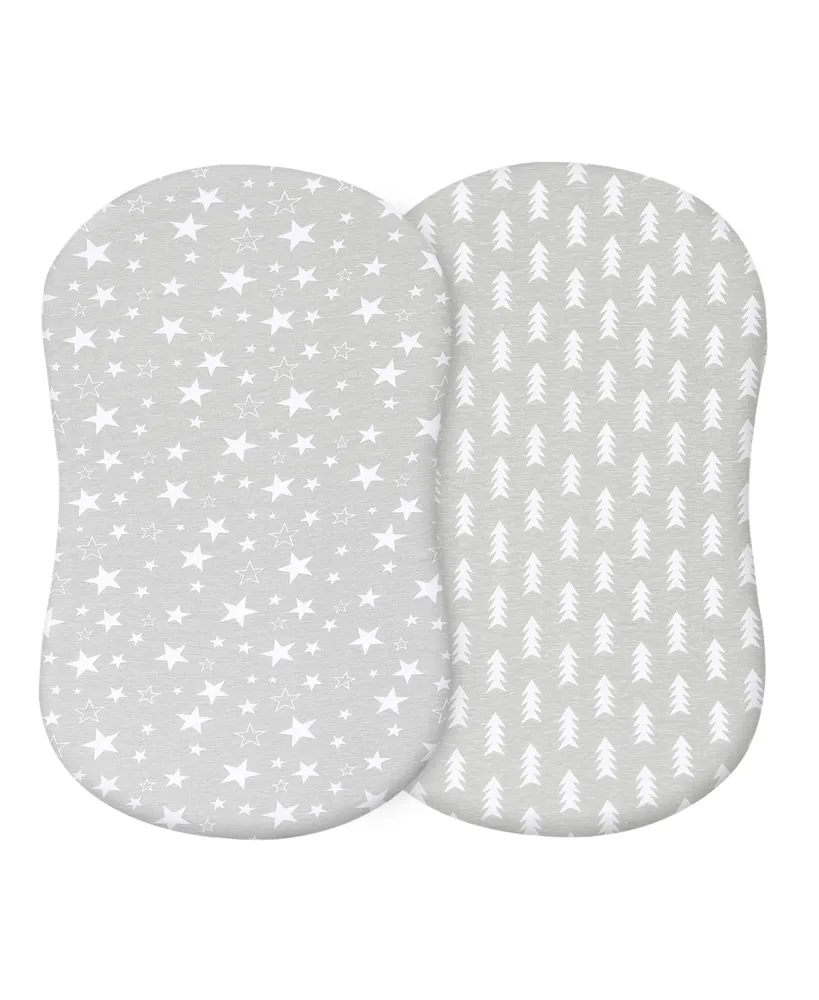 Bublo Baby Baby Baby Bassinet Sheet Set Girl, 2 Pack, Universal Fitted for Oval, Hourglass & Rectangle Bassinet Mattress, Fitted Sheets.