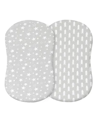 Bublo Baby Baby Baby Bassinet Sheet Set Girl, 2 Pack, Universal Fitted for Oval, Hourglass & Rectangle Bassinet Mattress, Fitted Sheets.