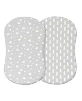 Bublo Baby Baby Baby Bassinet Sheet Set Girl, 2 Pack, Universal Fitted for Oval, Hourglass & Rectangle Bassinet Mattress, Fitted Sheets.