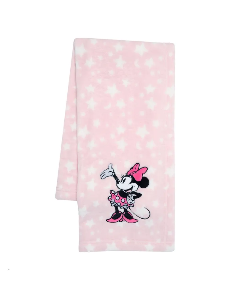 Lambs & Ivy Disney Baby Minnie Mouse Stars Pink Soft Fleece Baby Blanket