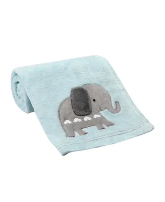 Bedtime Originals Jungle Fun Blue/Gray Safari Elephant Baby Blanket